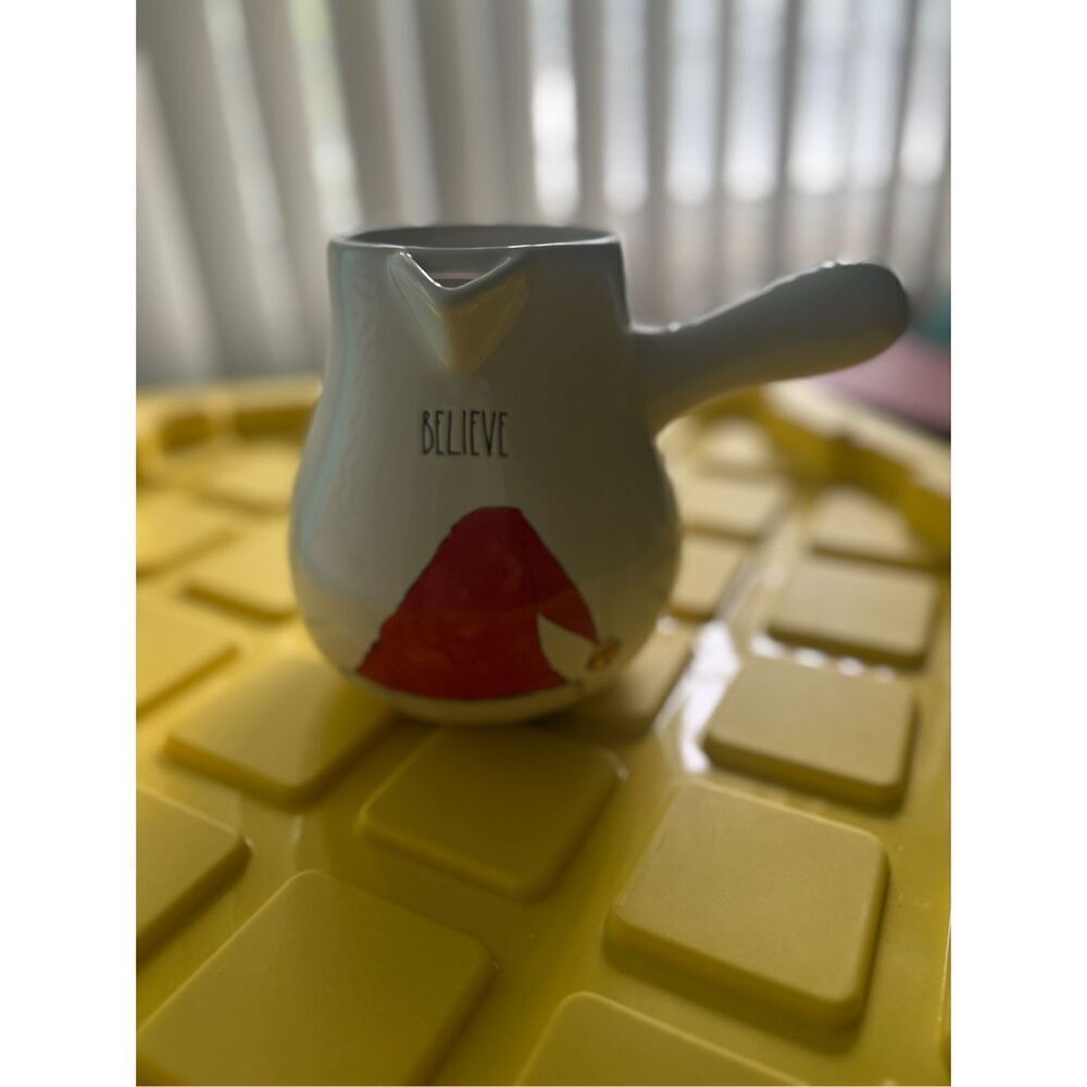 Rae Dunn Artisan Collection by Magenta BELIEVE Hot Chocolate Cocoa Pot Santa Hat